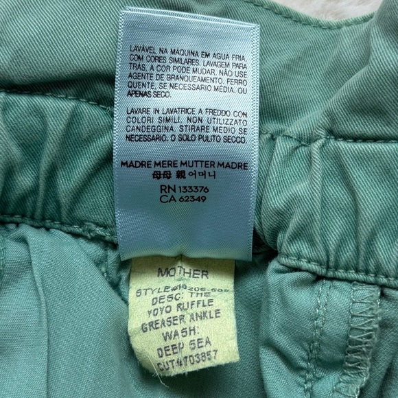 MOTHER The YOYO Ruffle Greaser Ankle Killing Time Deep Sea High-Rise Jeans-29 - Picture 13 of 16